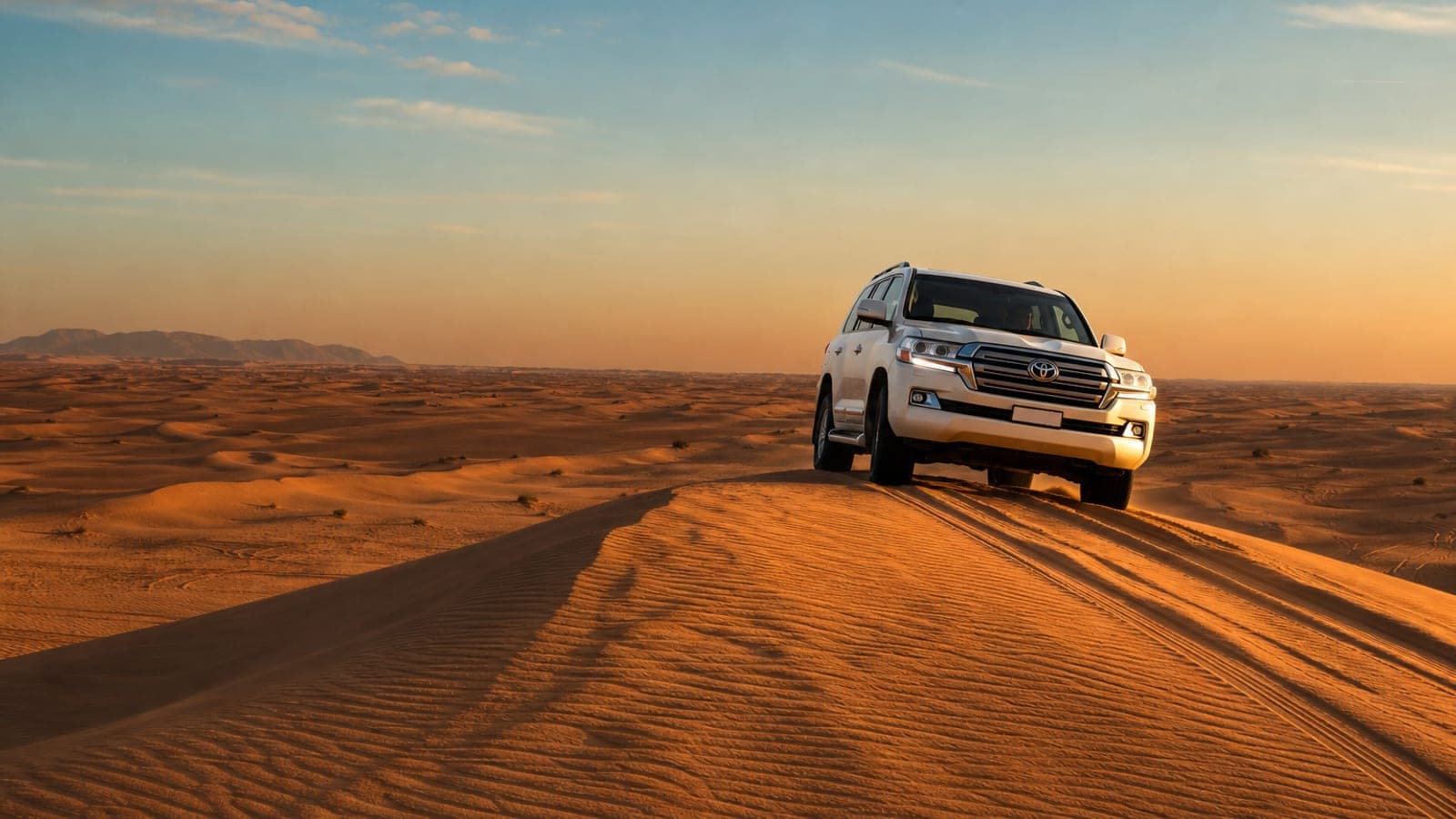 Desert dunes at golden hour near Dubai